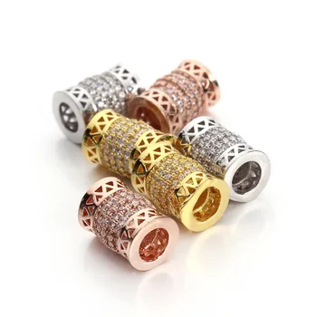 Duté Z 2ks Zlatá Farba Medi 4 mm Otvor Kolo Rúrkové Konektora Crystal Charms Dištančné Korálky pre KUTILOV, Šperky, Náramky, Hľadanie