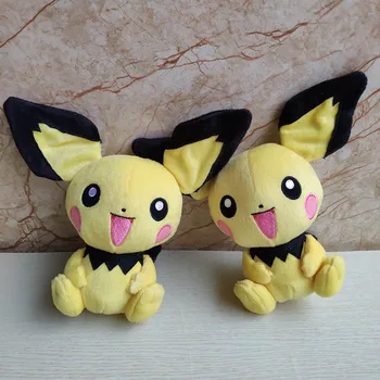 Takara Tomy Pokémon Pikachu Pichu Sedí Cuties Plyšové Zber Anime Periférne Plnené Bábiky pre Deti Darček 15 cm