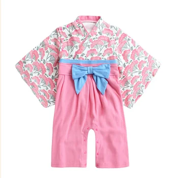 Unisex Dieťa Celý Rukáv Bavlna Pohodlné Mäkké Kimono Sleepwear Novorodenca Chlapci Dievčatá Japonskom Štýle Yukata Pyžamo Bežné