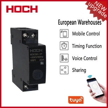 HOCH RDCBC-1P Nie WIFI istič Diaľkové ovládanie Tuya Časovač smart home Din lištu WIFI Smart Switch Factory