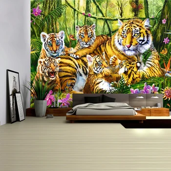 Biely Tiger módne nástenné gobelíny koberce stene visí tiger vzor luxusné moderné domáce dekorácie mandala gobelín