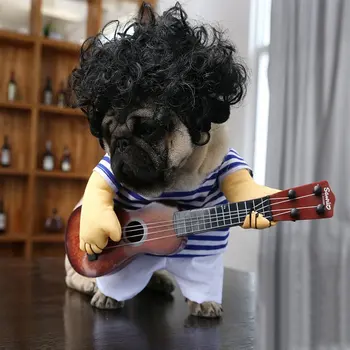 Gomaomi Psov Hrať Na Gitaru Halloween Vianoce Špeciálne Akcie Kostým Novinka Zábavné Pet Party Cosplay Oblečenie Oblečenie, Oblečenie