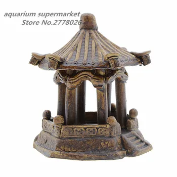 HONGYI 1piece keramiky, umelých hexagon pavilón pre ryby nádrž akvárium umelé dekorácie akvárium záhradné doplnky
