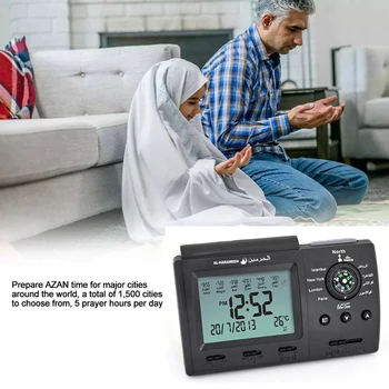 Digitálny Islamskej Budík Modlitba Alarm LCD obec azan Hodiny Modliť Čas Pripomienka Domáce Dekorácie Multifunkčné vhodné pre život