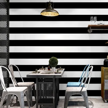 Moderný minimalistický Čiernej a bielej blok pruhy tapety obývacia izba, spálňa kávy reštaurácia s oblečením pozadí dekor
