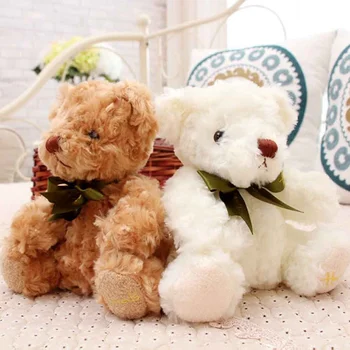 1pcs 20 cm Plyšové Bavlna velveteen medvedíky S šatku Malý Doll House Plavidlá, Sediaci Medveď Pre Dieťa Dary