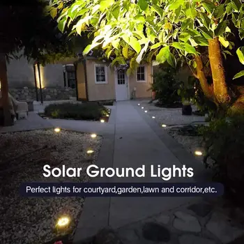Solárne Pozemné svetelné Návestidlá - 8 LED Solárne Záhradné Osvetlenie, Vonkajšie Nepremokavé Jasný-Pozemné svetelné Návestidlá na Trávniku Dráhy, Lodenice príjazdová cesta-8 Pack