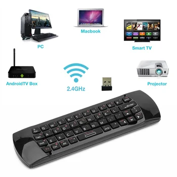 Pôvodné Rii mini i25 2.4 GHz Vzduchu Myš Diaľkové Ovládanie s anglickú Klávesnicu na PC, Smart TV Android TV BOX HTPC IPTV Požiaru TV