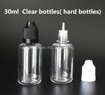 30ML Plastové PET Fľaše S Kvapkadlom Detská Čiapka S Dlhými Tenkými Tip, Prázdne Jasné, E Kvapalina Ihly Fľaše 500pcs/veľa