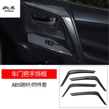 4pcs/veľa ABS Uhlíkových vlákien zrna Interiérové dvere opierkou dekorácie kryt pre-2018 Toyota RAV4 auto príslušenstvo