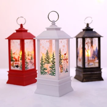 LED Vianočné Svietidla Rustikálny Svetla Dekorácie na batériový Sviečky Lampy, Ozdoby na Vianočný Strom Santa Claus Elk Lampa Nové