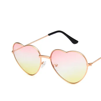RBRARE Nový Príchod 2021 Broskyňa Srdce, slnečné Okuliare Ženy Tichom Objektív Vintage Kovové Okuliare Retro Zrkadlo Oculos De Sol Feminino