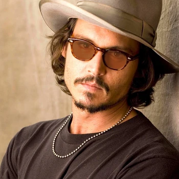 Top kvalita Johnny Depp Slnečné okuliare Acetát Rám Muži Ženy Značky Dizajnér Polarizované slnečné Okuliare Jazdy Odtieňoch S Box SQ080
