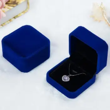 7*7*4cm blue velvet šperky box náhrdelník box prívesok darčeka Šperky Balenie Displej