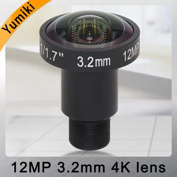 Yumiki 12Megapixel (4K Objektív) Pevný M12 Objektív 3,2 mm 160 Stupeň Pre 4K IP CCTV kamery alebo 4K Športové Akcie DV
