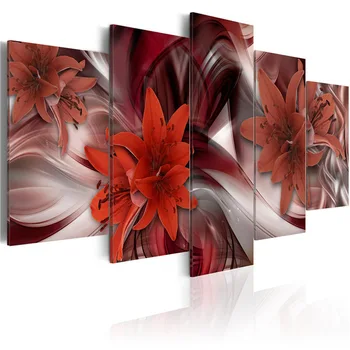 Plátno Obrázky Domov Kvet Čiernej Krásne Dekorácie Abstraktnej Maľbe Plagát HD Vytlačí Wall Art Modulárny Obývacia Izba Č Rámovanie