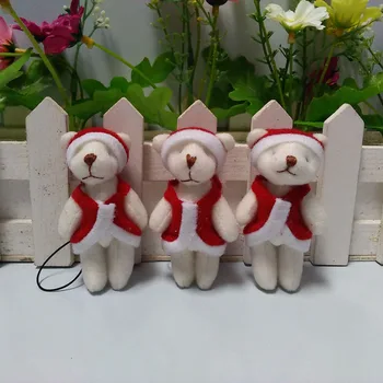 Hot predaj H-6typ plyšový vianočný medveď mini spoločné macko ,hračky pre cartoon kytice medveď,keychain hračky, 100 ks/t veľa