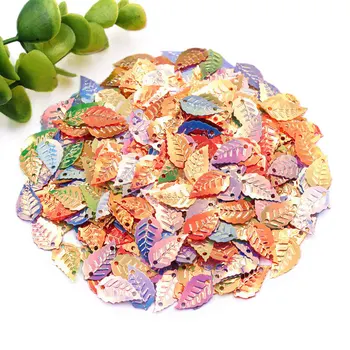 1400pcs/balík 16 mm Ploché Rainbow Leaf Voľné Flitrami Paillettes Šitie Plavidlá Deti DIY odevné Doplnky