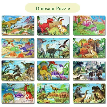 Drevené Puzzle Dinosaury Puzzle Vajcia Balenie Deti Skladačka Rada Vzdelávacie Hračky Montessori Vianočný Darček Tvorivé CognitiveGame