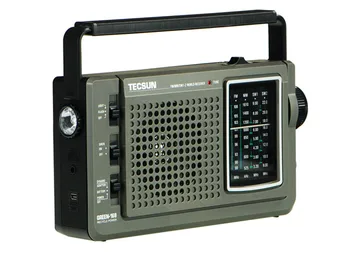 TECSUN ZELENÁ-168 Rádio FM / MW / SW Ručne Kľukou Dynamo Núdzové Multiband Rádio Prijímač, Vintage Rádio