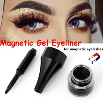 1 Ks Magnetický Očné linky Gel Black make-up Hladké Nepremokavé Dlho-trvajúce Eye Liner Krém Krása Ženy Comestics Maquiagem
