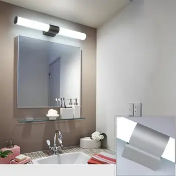 LED Zrkadlo Predný Reflektor Wc Nástenné Svietidlo Kúpeľňa Kabinetu Márnosť make-up Light, Biele Teplé Smart Nepremokavé a hmly,-doklad, Trezor