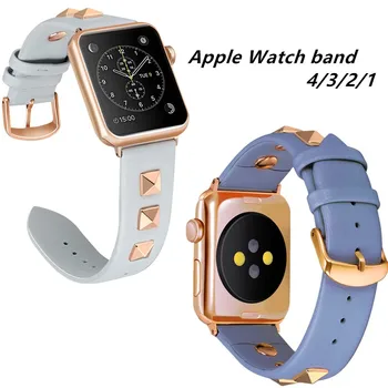 Originálne kožené Watchband Príslušenstvo Pre Apple hodinky Remienok 4 40/44 mm Nit Náramok Náramok Pulseira Pre iwatch 3/2/1 38/42mm