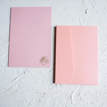 Pink Lady Romantické 5 List Papiera 5 Obálky Nastaviť Samoopaľovacie List Papiera Obálky pre Scrapbooking ľúbostný List