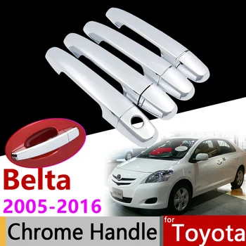 Auto Príslušenstvo, Vonkajšie Dvere Chrome Rukoväť Kryt pre Toyota Belta XP90 2005~2016 pre Yaris Vios Limo Výbava Nastaviť Nálepky