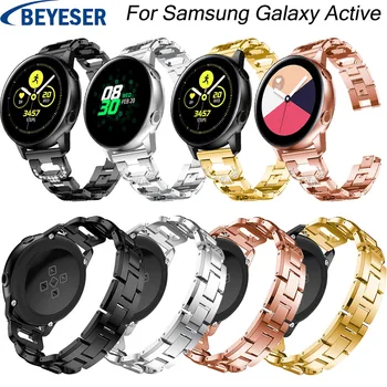 20 mm Watchband Pre Samsung Galaxy Sledovať Aktívne Nehrdzavejúcej Ocele Kovové watchstrap Náramok klasické náhradné šnúrky na zápästie pásy