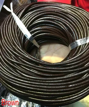 Skutočné Kožené Kábel Skutočné Kolo Plavidlá String Pásky 5 mm Hnedá