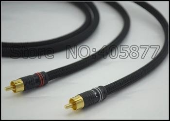 Hi-End OFC meď RCA audio kábel 1 m-audio video kábel s čierna bunda rca prepojenie hifi kábel rca kábel
