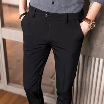 Oblek nohavice mens Novej kórejskej slim Fit, elastickej tkaniny Business bežné Nohavice Muž high-grade Formálne šaty, nohavice pre mužov nohavice