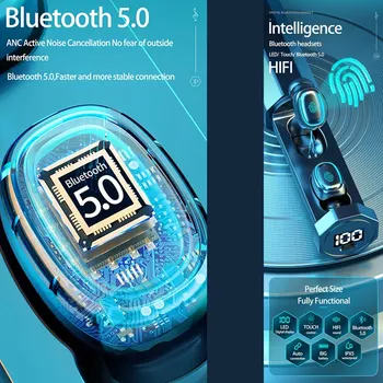 Nové B9 TWS Bezdrôtové Slúchadlá 3D Stereo Mini Bluetooth Slúchadlo 5.0 S Duálny Mikrofón Športové Vodotesné Slúchadlá Automatické Párovanie Headsetu
