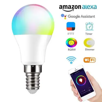 7W 10W E14 Alexa Môže Hlasové Ovládanie RGB Úspory Energie Stmievanie LED Žiarovka Farby WIFI Smart Žiarovky Výrobkov pre Domácnosť