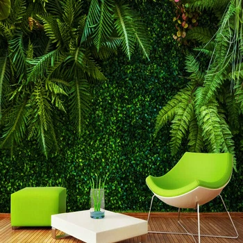 Vlastné 3D Tapeta dažďového Pralesa Zelené Listy nástenné Maľby Reštaurácia, Kaviareň Obývacia Izba TV Domova Pozadí Nástenné Maľby Fresky