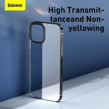Baseus Telefón puzdro Pre iPhone 12 Mini Transparentné Telefón puzdro Pre iPhone 12 Pro Max Ultra Tenké Zadný Kryt Telefónu Objektív Ochrana