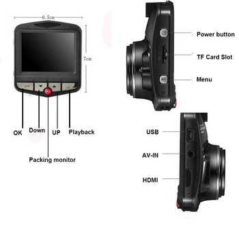 Nové Mini Car DVR Dash Cam Auto Fotoaparát Záznamník Dashcam 1080P Video Registrator DVR Rekordér G-sensor