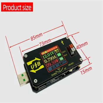 Digitálne Ovládanie USB Farebný Displej Napájanie LCD Voltmeter Ammeter 5V 0,6 V-30V 2A 15W Konštantné Napätie Konštantný Prúd