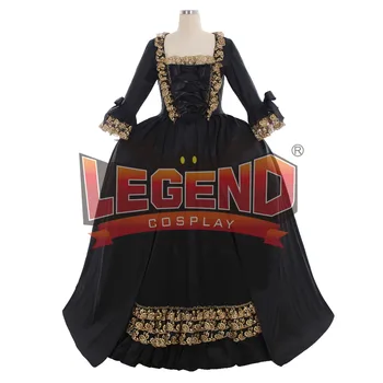 Márii Antoinette Šaty Šaty Rokoka 18. Storočia čierne Šaty šaty cosplay kostým zákazku