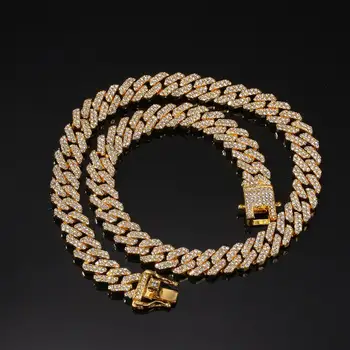12 mm kubánskej link ružové drahokamu náhrdelník