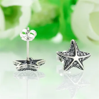 AZIZ BEKKAOUI Krásne 925 Sterling Silver Star Tropické Hviezdice Stud Náušnice s Kryštálmi pre Ženy femme Jemné Šperky