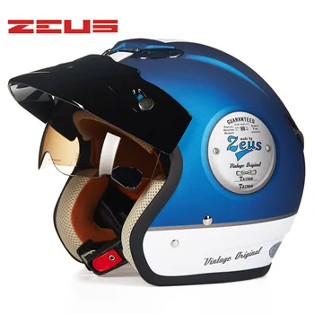 NOVÝ Motocykel JET vintage 3/4 Prilba Retro-Moto Casco skúter capacete otvoriť tvár prilba DOT ZEUS 381C