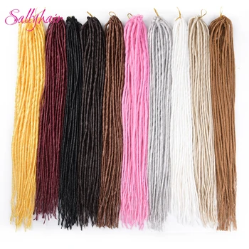 Sallyhair Dredy 12Strands/pack 100gram Syntetické Pletenie predlžovanie Vlasov Háčkovanie Sieťky na Vlasy Biela Hnedá Blondína Sivá Ružová