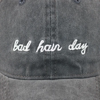 Bavlna prať bad hair day šiltovku list výšivky popruh späť snapback klobúk muži ženy móda hip hop otec čiapky