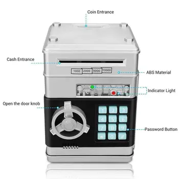 Elektronické Prasiatko ATM Heslo Peniaze Box Hotovosti Mince Ukladanie BANKOMATU Banky, Trezor Elektronické Digitálne Počítanie Mincí Peňažné Úspory Box