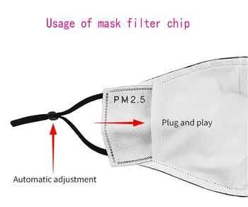 Wutang Clan Úst Tvár Masku Pm2.5 Umývateľný opakované použitie Filtra protiprachová Priedušná Textílie Masque bez Cukru Nálepky Hračky Mascaras