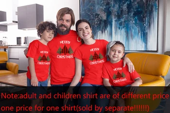 Vianočné Rodina Vyzerať Červené tričká Veselé Vianoce Rodine Zodpovedajúce Oblečenie Sviatky Červené Tričká Deti Oblečenie Drop Shipping