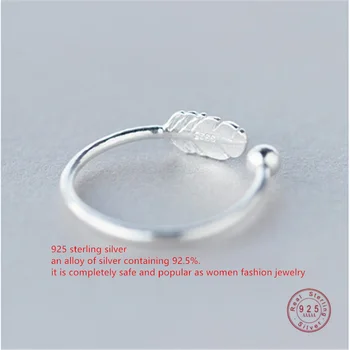 Nastaviteľné Autentické 925 Sterling Silver Šperky Roztomilý Pierko Osobnosti Prstene pre Ženy Strany Elegantné Príslušenstvo anillos