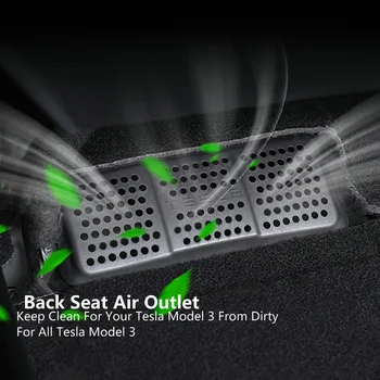 2 ks Auto odvzdušňovací Kryt Pre Tesla Model 3 2017-2020 Pod Sedadlom Air Vent Anti-blocking Protiprachový Kryt Príslušenstvo